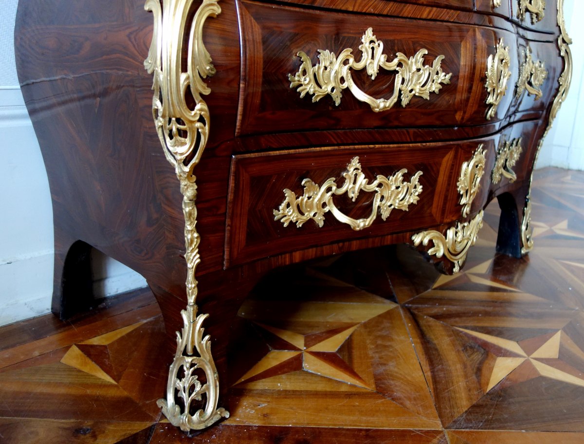 Ib Gautier : Regence Louis XV Violetwood Commode / Chest Of Drawers - Circa 1750 - Stamped-photo-3