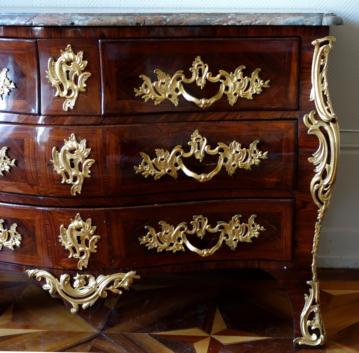 Ib Gautier : Regence Louis XV Violetwood Commode / Chest Of Drawers - Circa 1750 - Stamped-photo-5