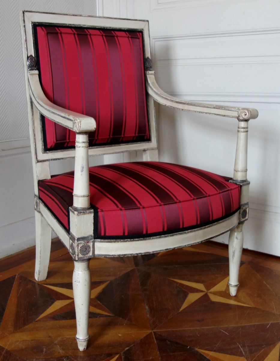 2 Empire Armchairs Coming From The Tuileries And Fontainebleau Palaces - Attributed To Jacob Desmalter-photo-2