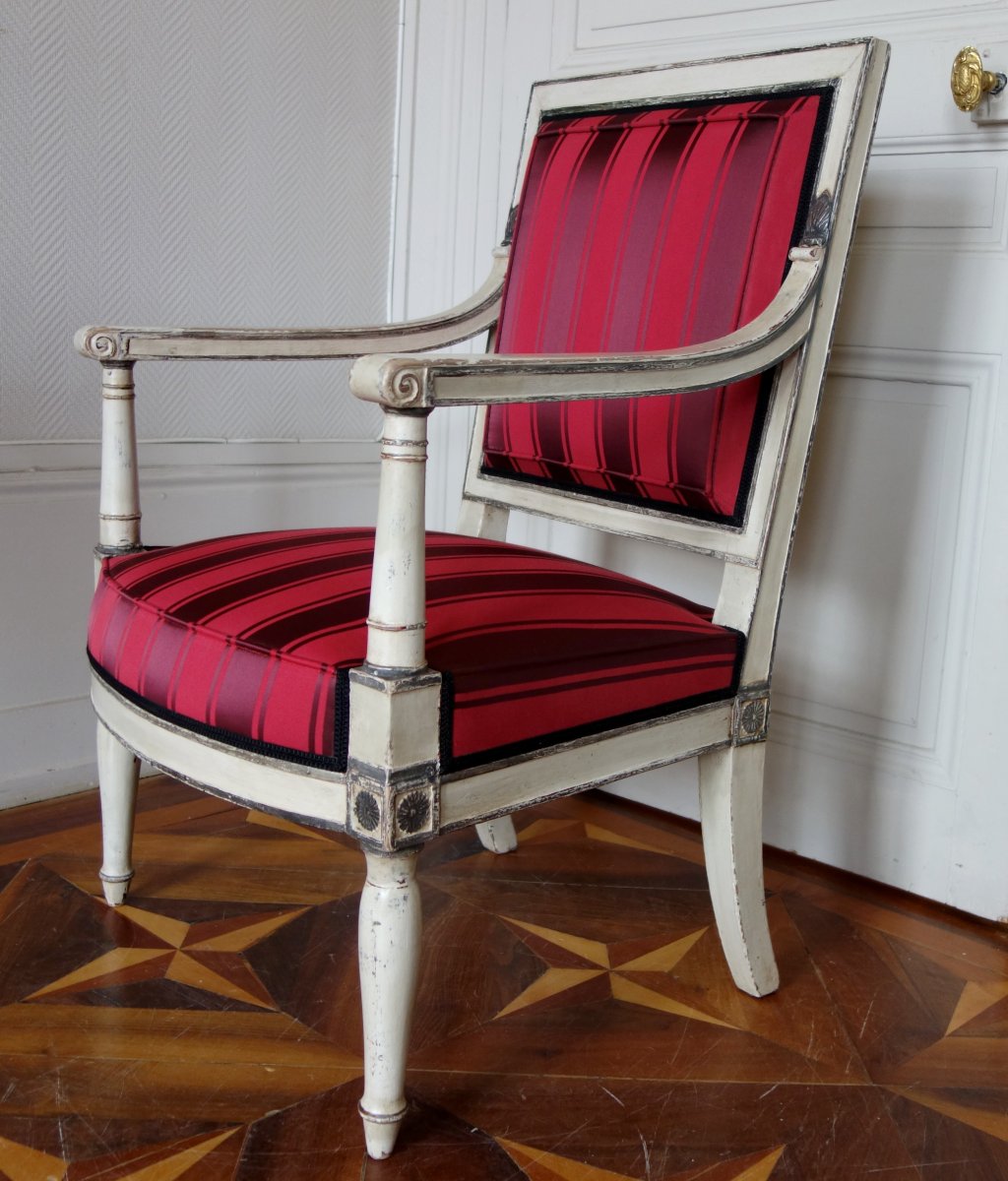 2 Empire Armchairs Coming From The Tuileries And Fontainebleau Palaces - Attributed To Jacob Desmalter-photo-1