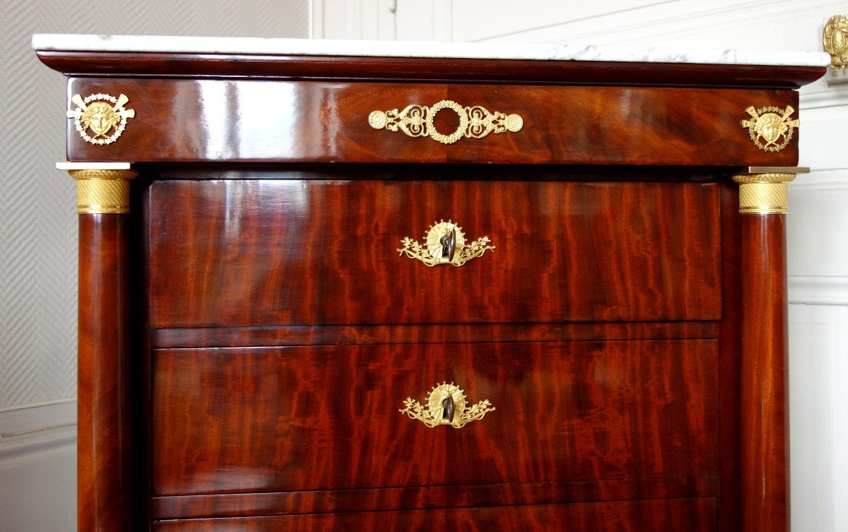 Empire Dresser In Mahogany And Gilt Bronze With Mercury-photo-1