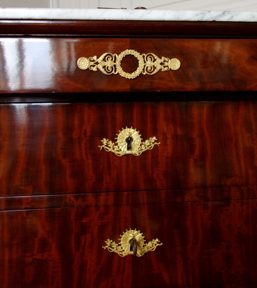 Empire Dresser In Mahogany And Gilt Bronze With Mercury-photo-3