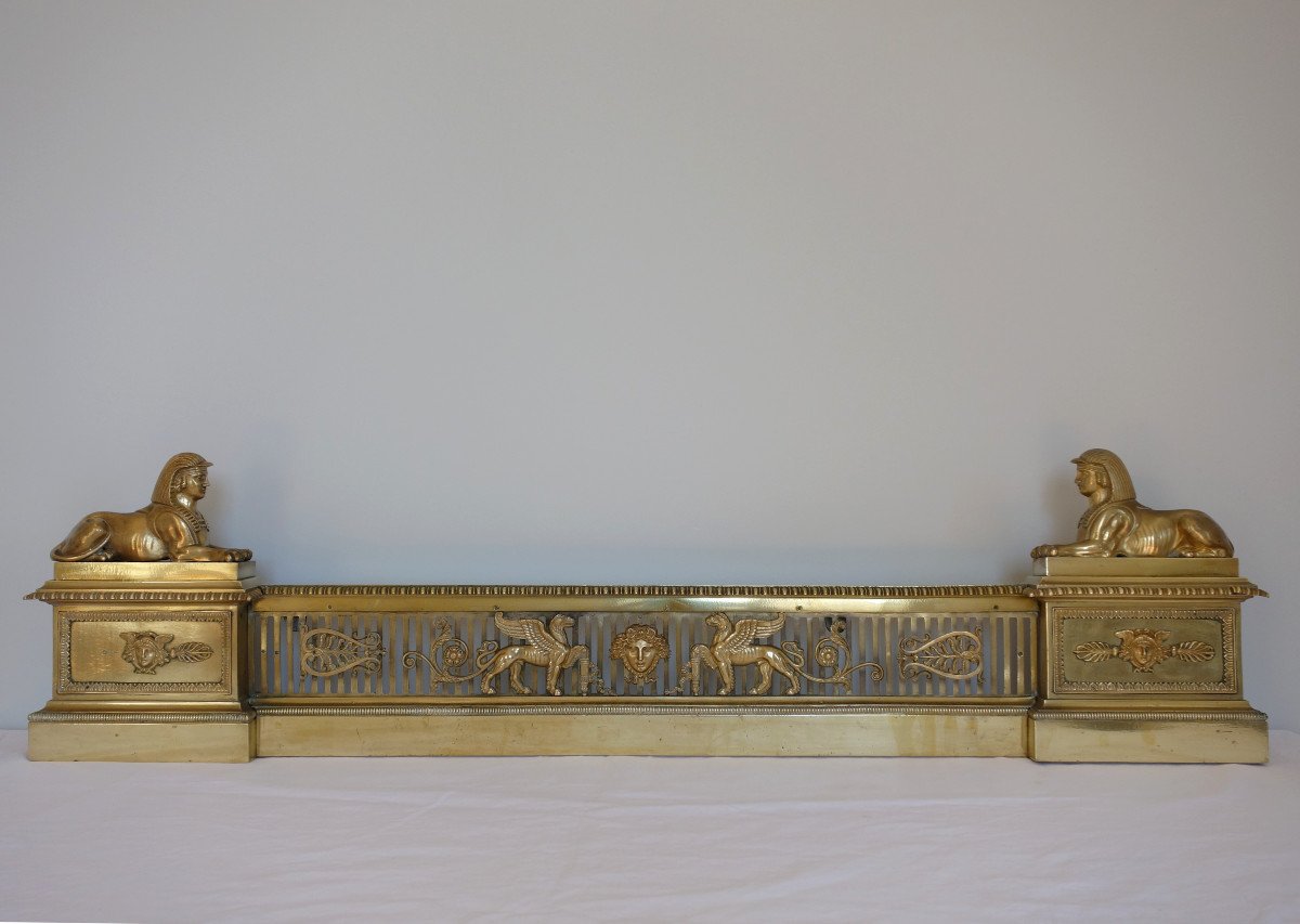 Empire Ormolu Mantel Bar, France, Early 19th Century - Sphinx Decoration