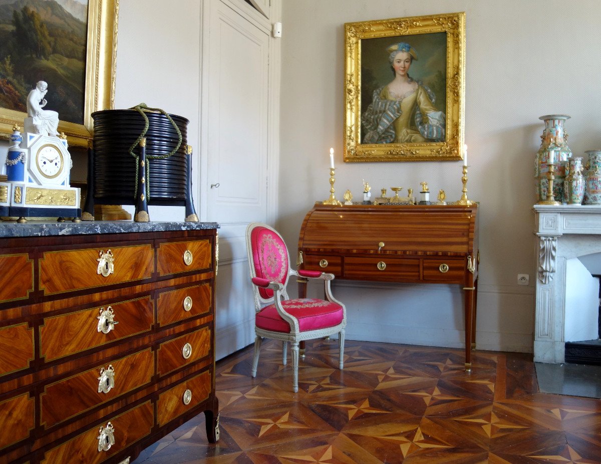 Ecole Française Du 18e Siècle, Entourage De Nattier - Portrait De Dame Dans Son Cadre d'Origine-photo-7