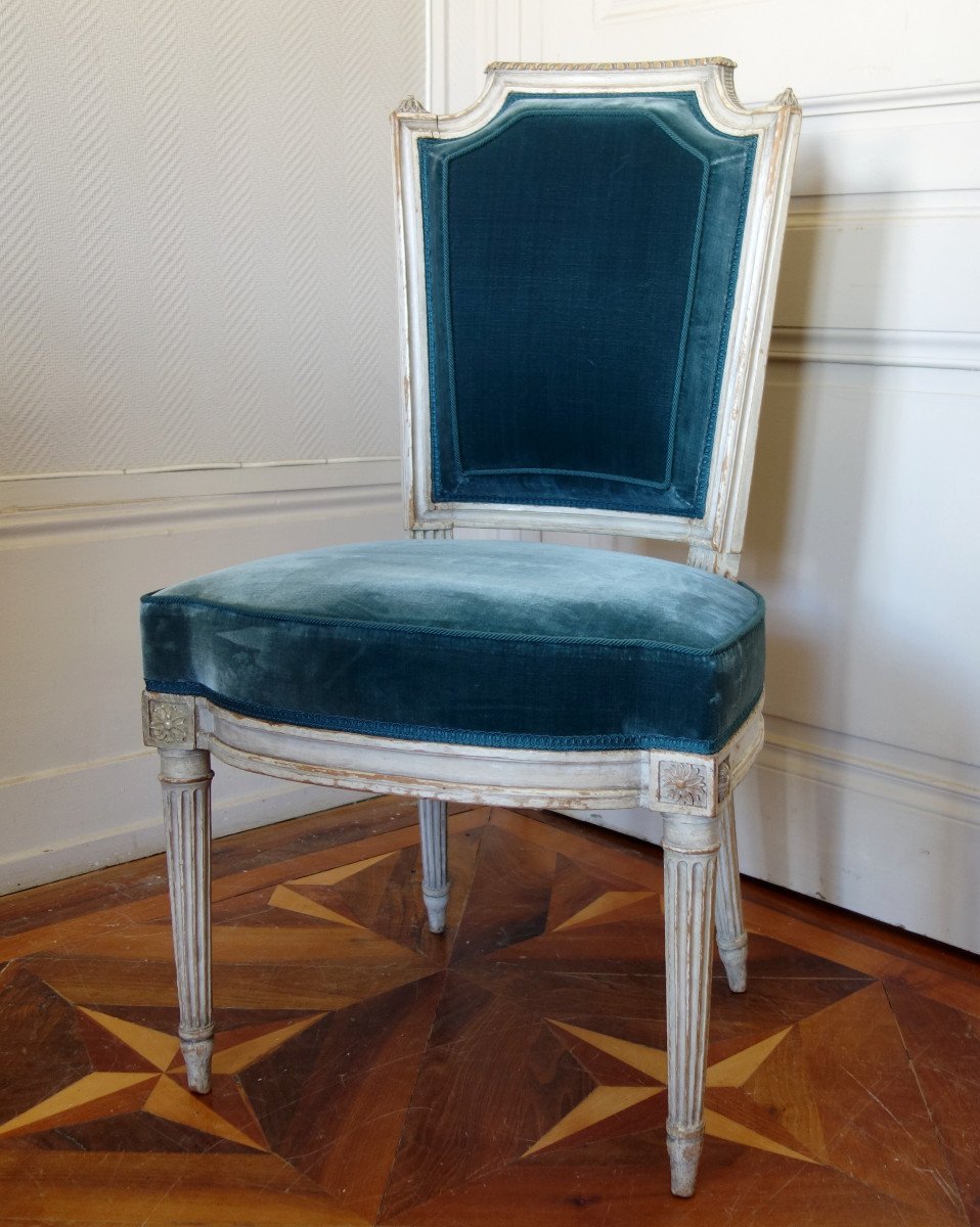 Pluvinet : Set Of 4 Louis XVI Finely Carved Chairs - Stamped-photo-3