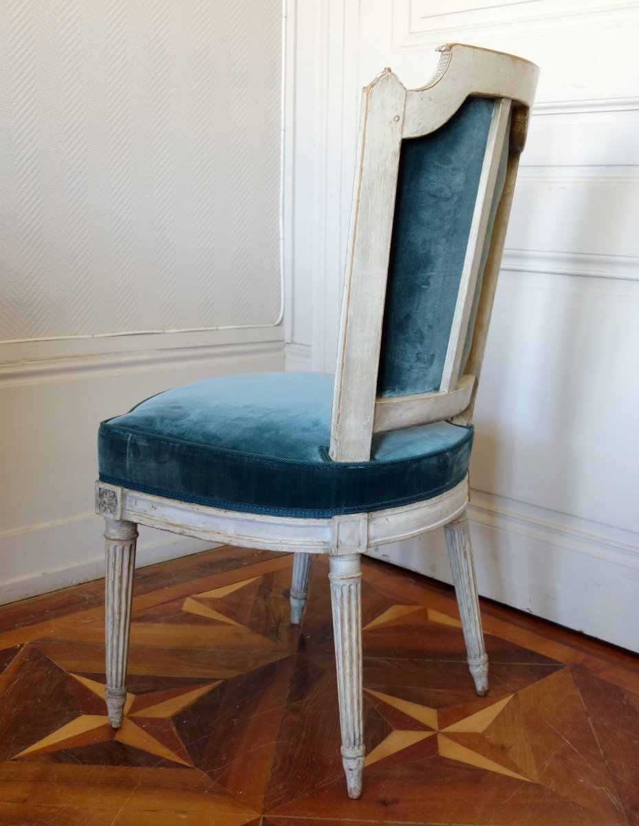 Pluvinet : Set Of 4 Louis XVI Finely Carved Chairs - Stamped-photo-4
