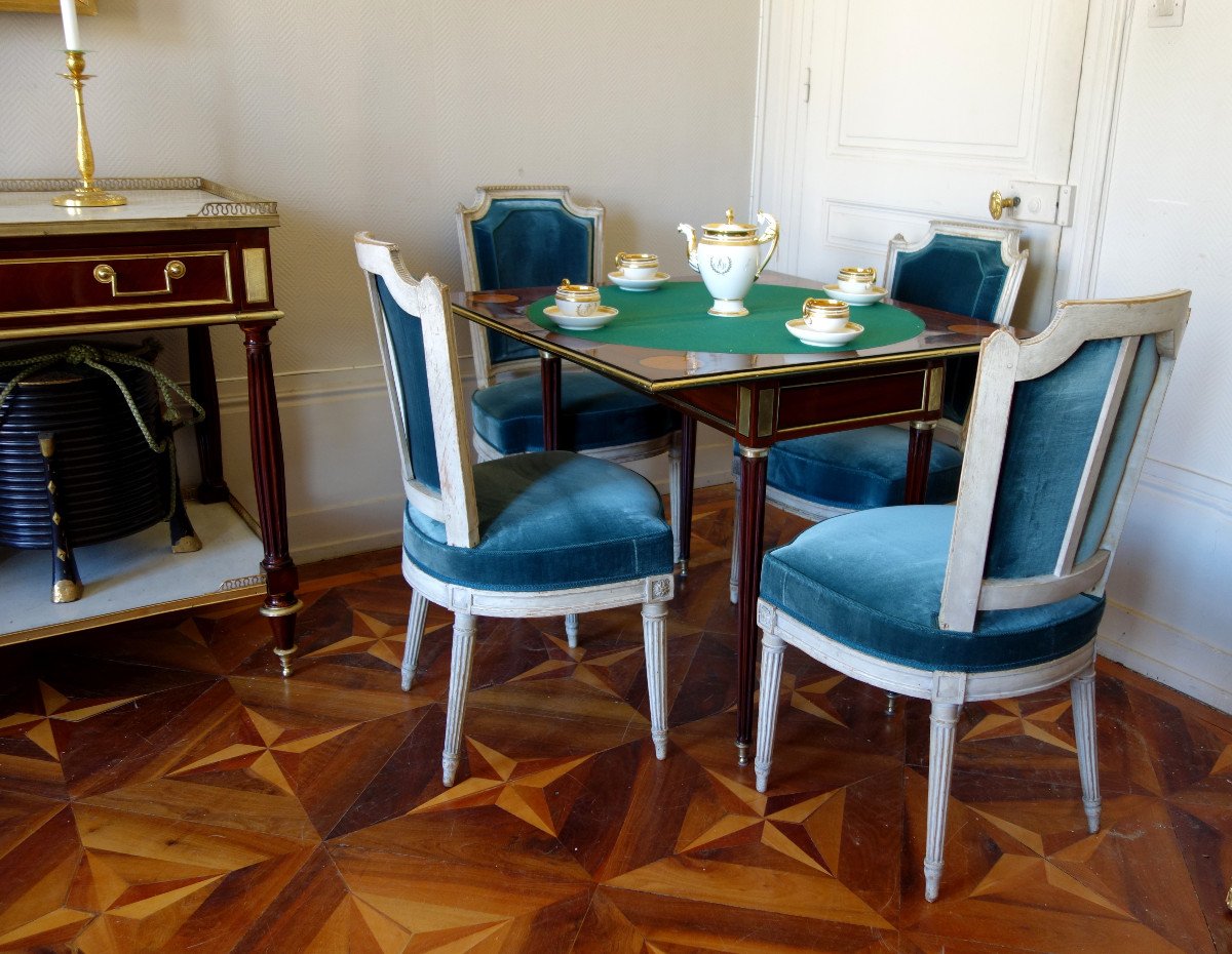 Pluvinet : Set Of 4 Louis XVI Finely Carved Chairs - Stamped-photo-6