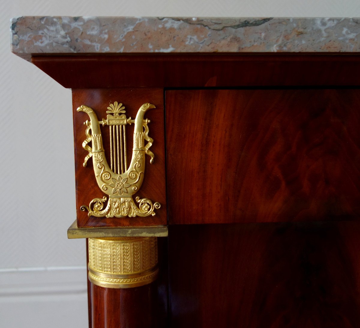 Empire Period English Mahogany Commode, Attributed To Jacob Desmalter-photo-3