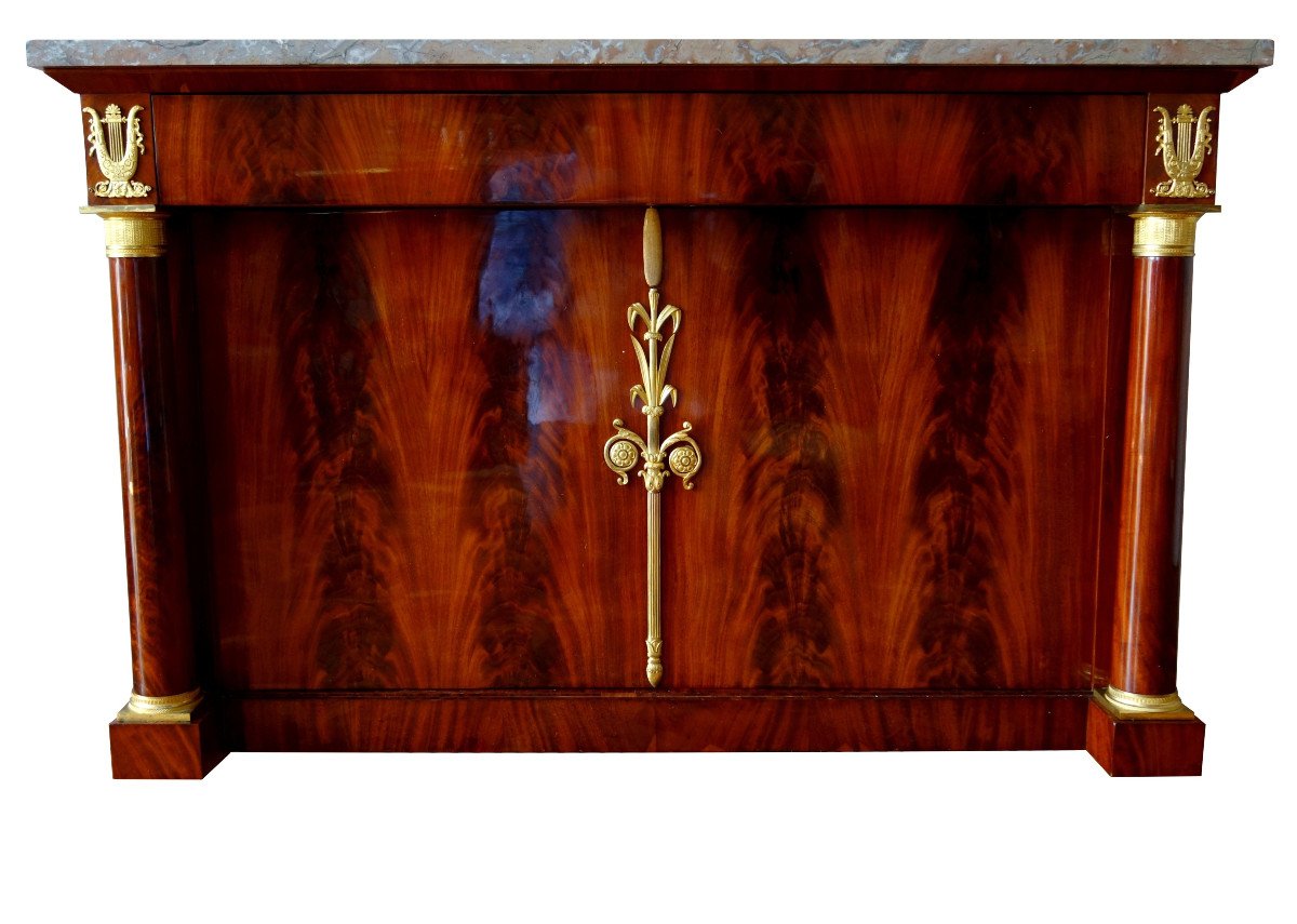 Empire Period English Mahogany Commode, Attributed To Jacob Desmalter-photo-7