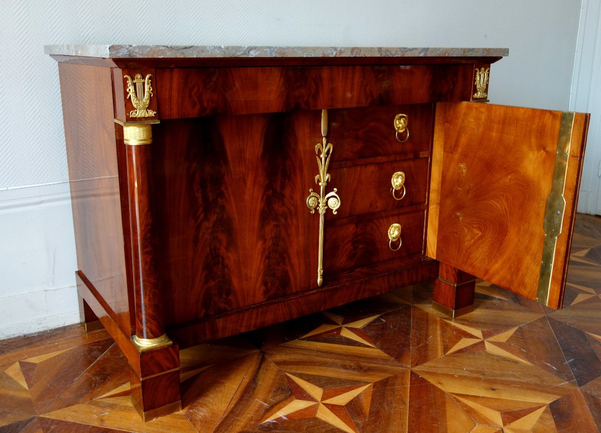 Empire Period English Mahogany Commode, Attributed To Jacob Desmalter