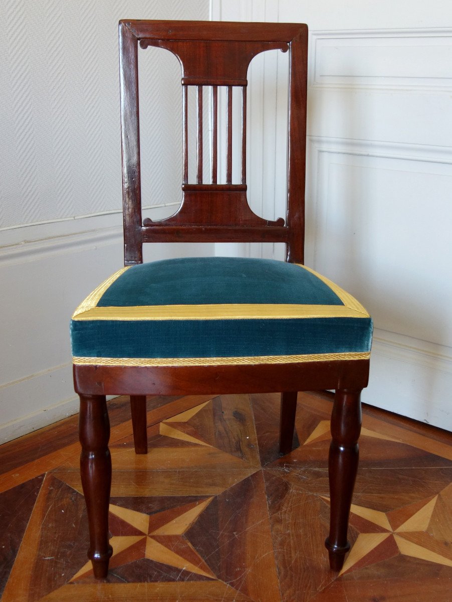 Paire De Chaises Par Jacob Pour Louis Philippe Au Chateau De Bizy - Estampilles Et Marques  Feu-photo-1
