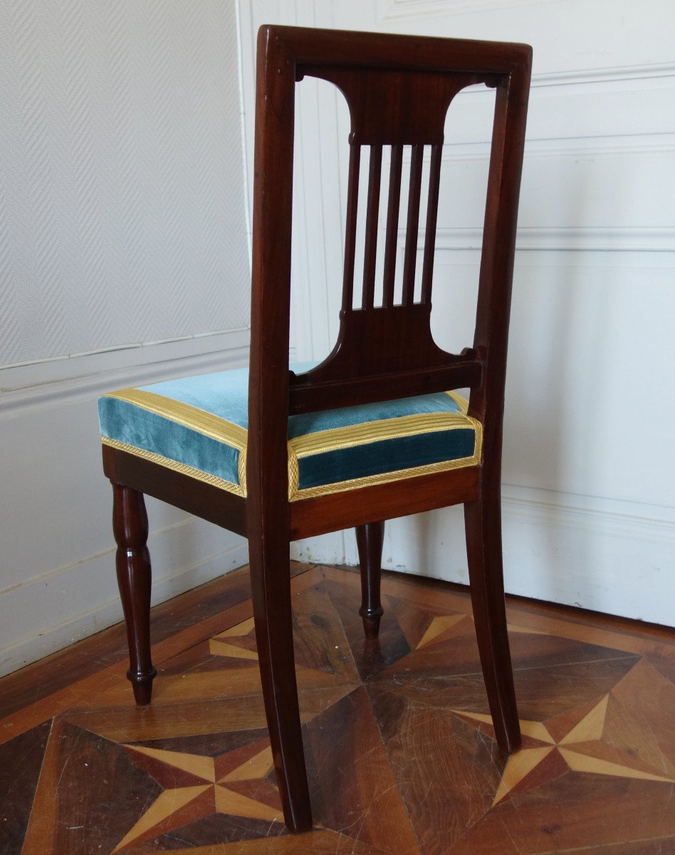 Paire De Chaises Par Jacob Pour Louis Philippe Au Chateau De Bizy - Estampilles Et Marques  Feu-photo-3
