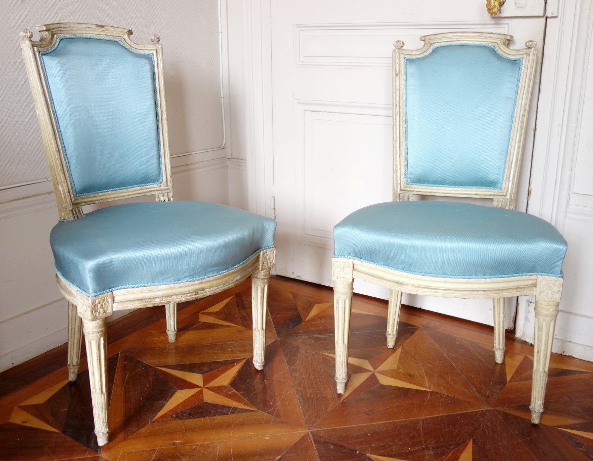 Pair Of Louis XVI Cabriolet Chairs-photo-2