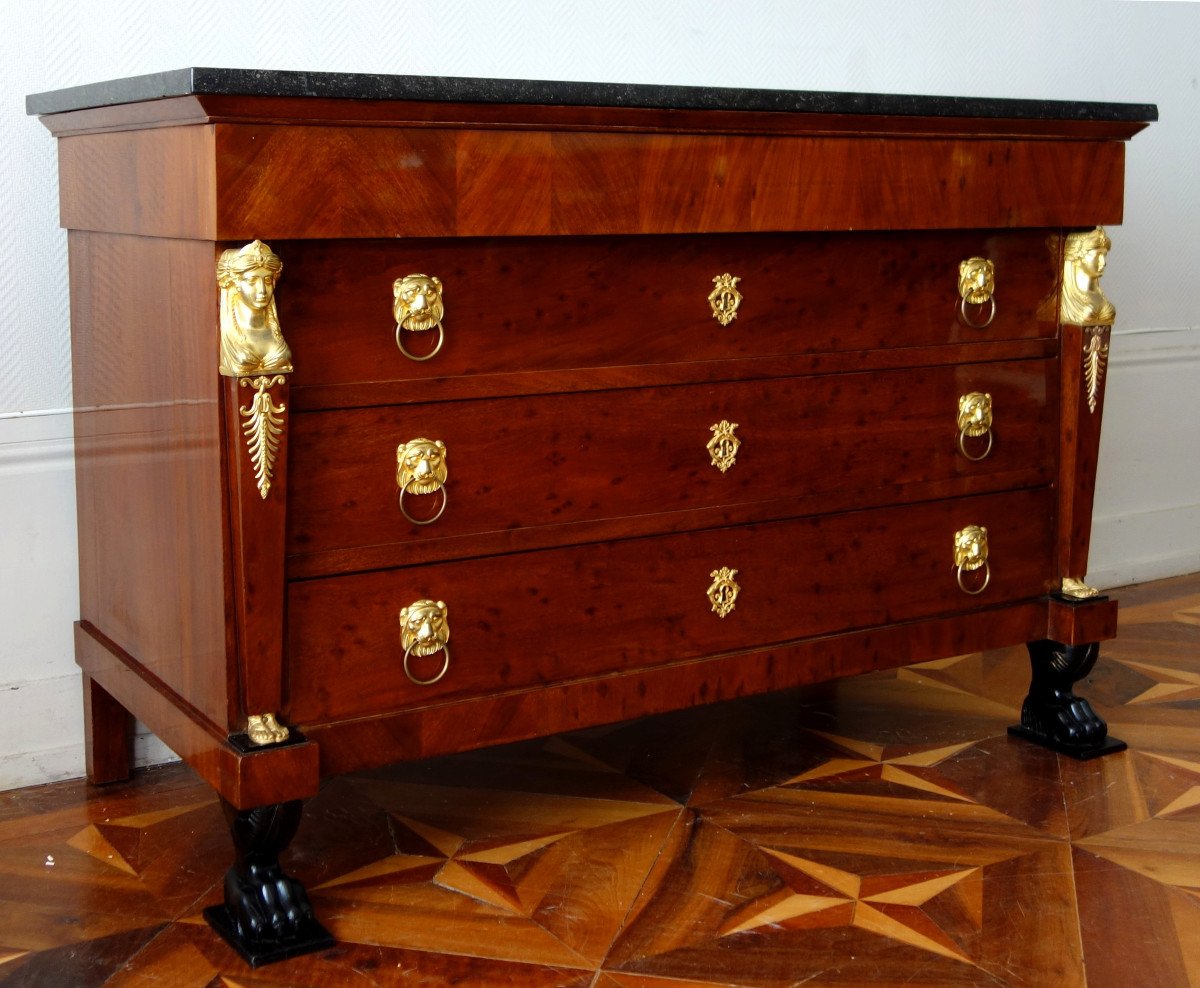 Consulate Mahogany Writing Desk And Commode, Early 19th Century Circa 1800-photo-3
