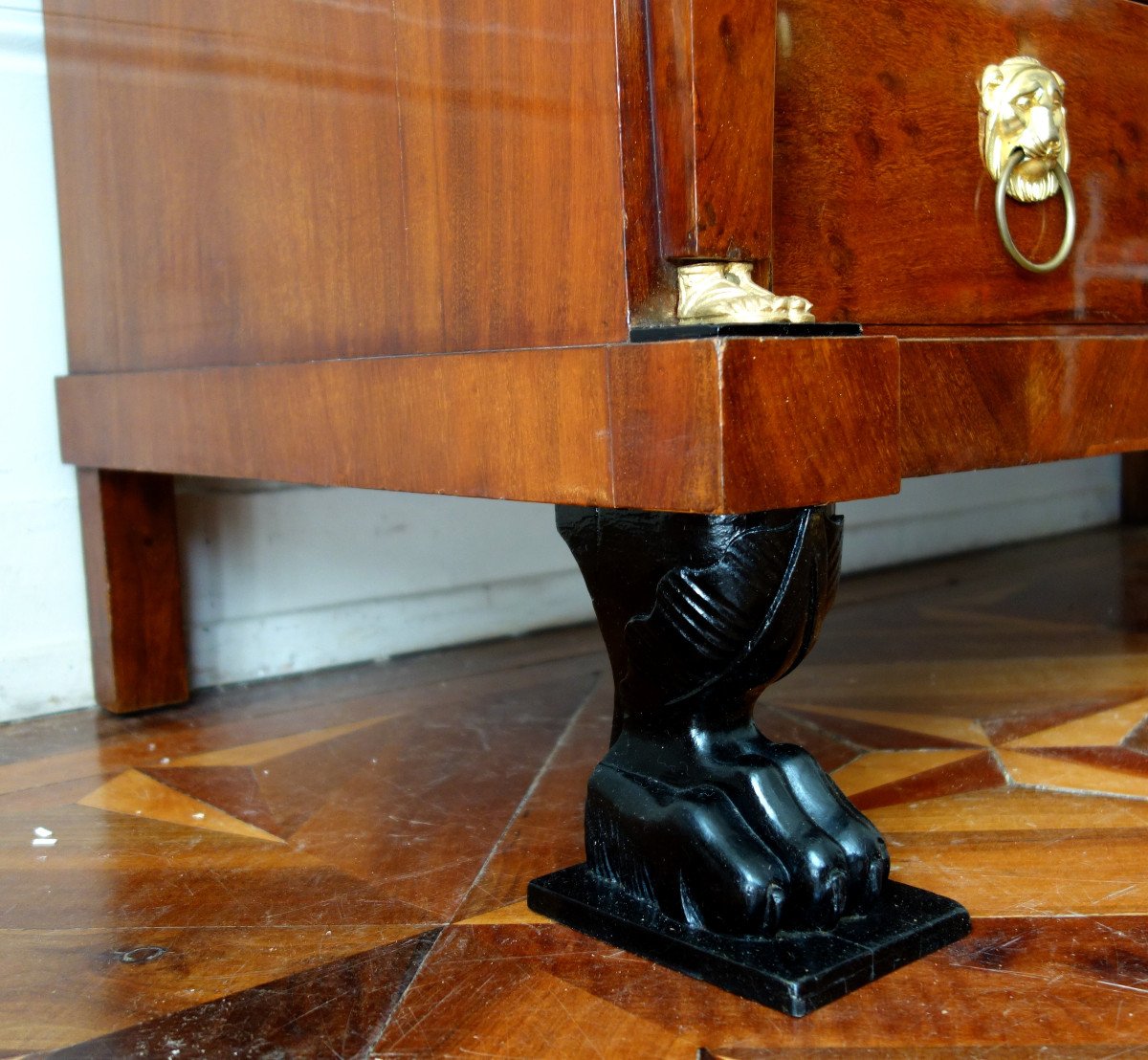 Consulate Mahogany Writing Desk And Commode, Early 19th Century Circa 1800-photo-4