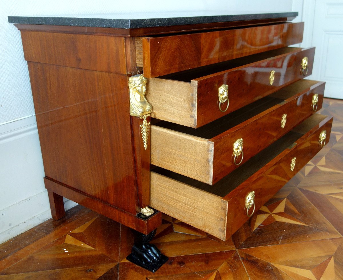 Consulate Mahogany Writing Desk And Commode, Early 19th Century Circa 1800-photo-2