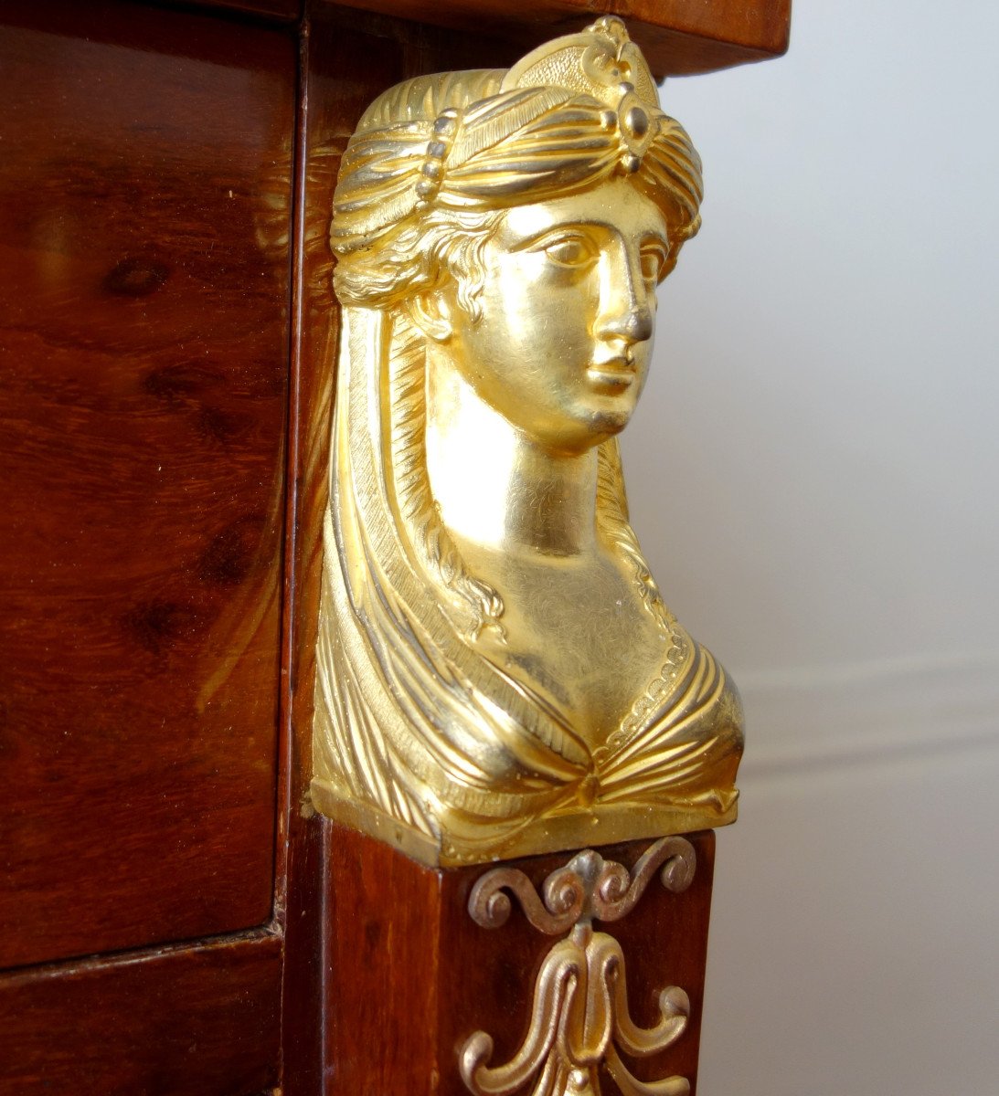 Consulate Mahogany Writing Desk And Commode, Early 19th Century Circa 1800-photo-4