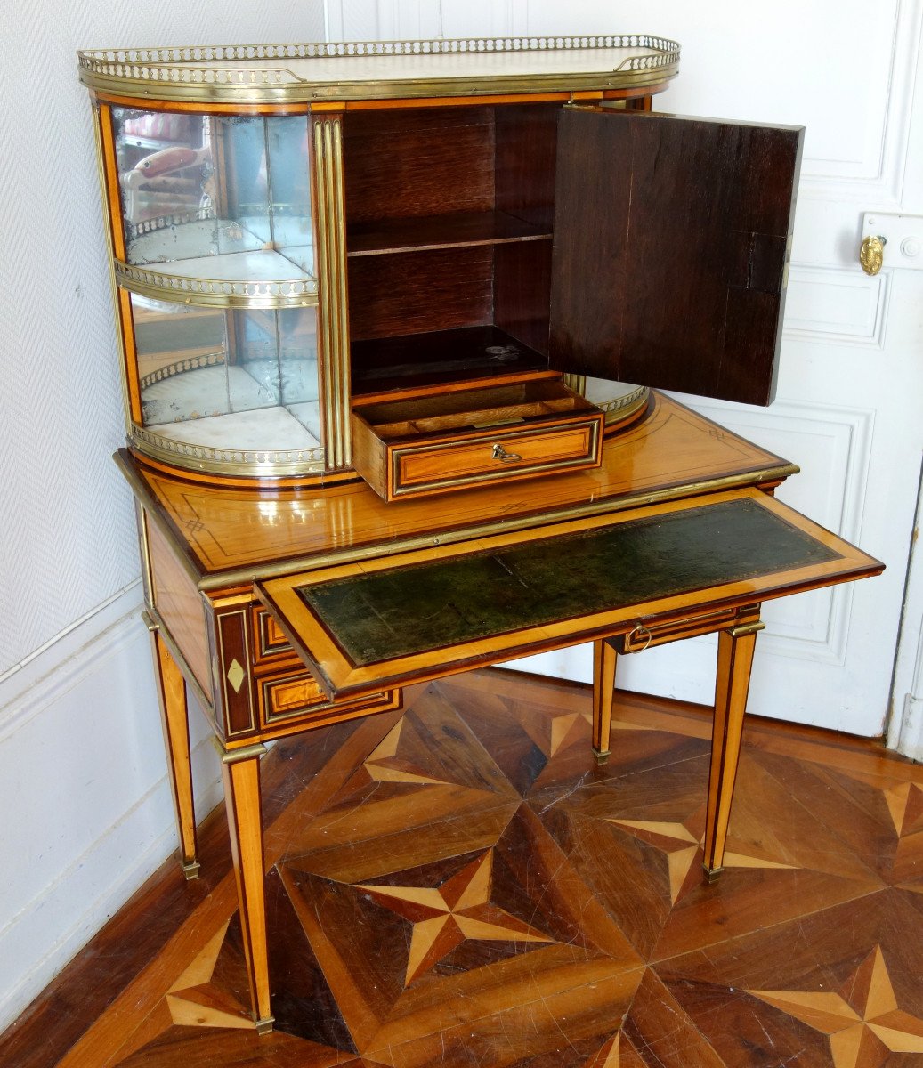   Writing Desk Bonheur Du Jour, Louis XVI Period, Lemon Tree And Amaranth-photo-4