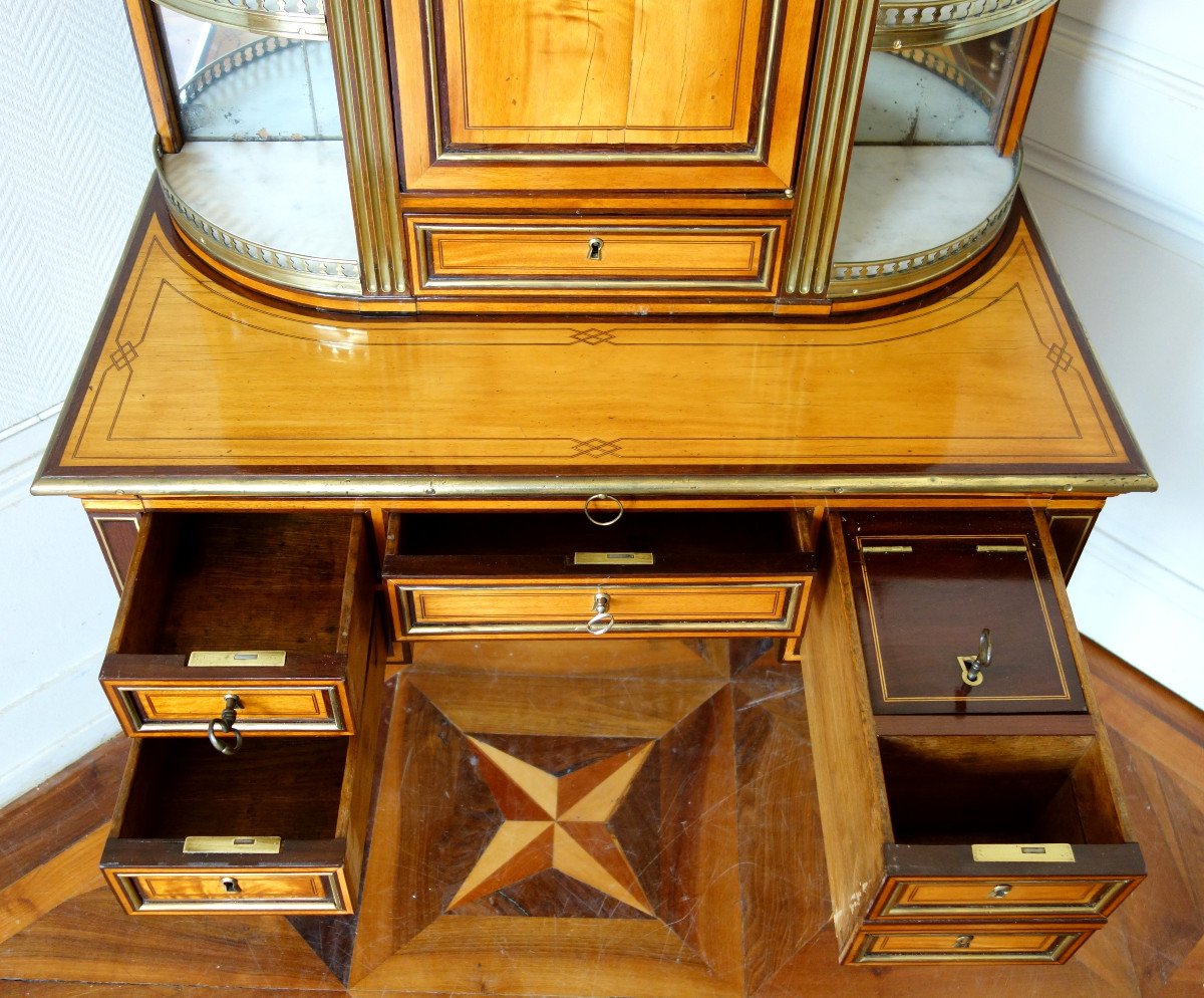   Writing Desk Bonheur Du Jour, Louis XVI Period, Lemon Tree And Amaranth-photo-2