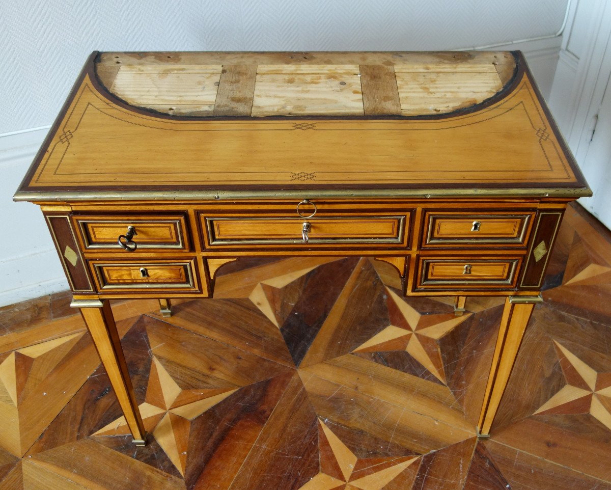   Writing Desk Bonheur Du Jour, Louis XVI Period, Lemon Tree And Amaranth-photo-5