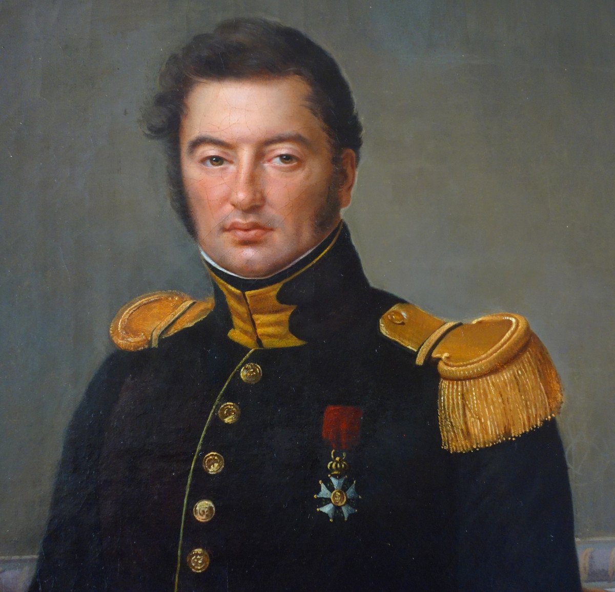 François Édouard Picot - Portrait Of A Captain Of The 63rd Line Regiment In 1828 - Hst 80x69cm-photo-4