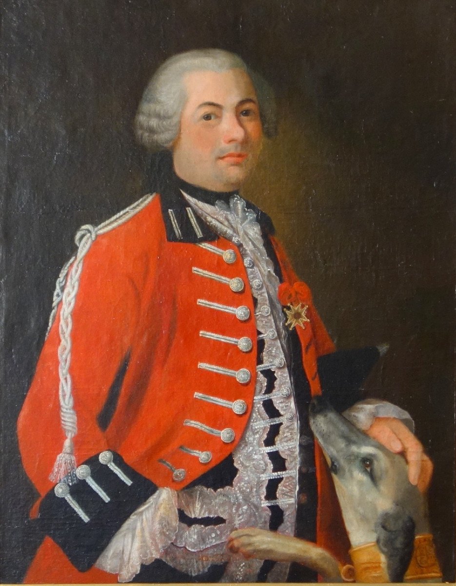 Portrait Of The Marquis De La Tour Du Pin, French Aristocrat, Knight Of Saint Louis - Circa 1750-photo-2