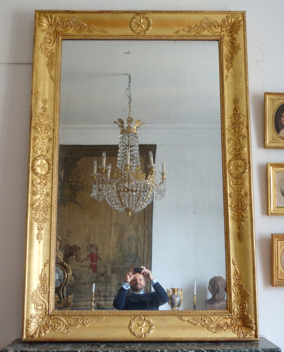 Spectacular Empire Mirror - Gilt Wood - 195x128cm-photo-3