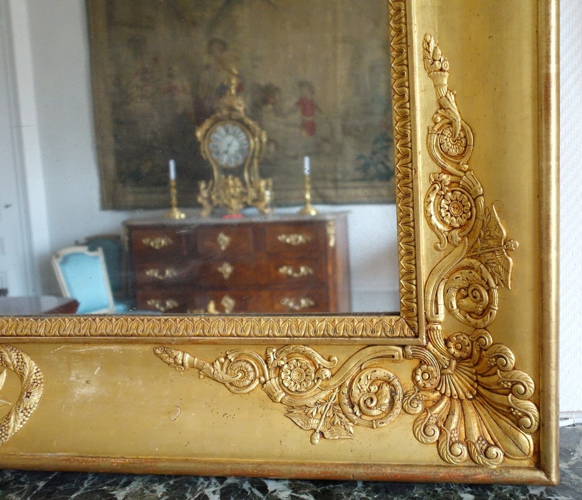 Spectacular Empire Mirror - Gilt Wood - 195x128cm-photo-2