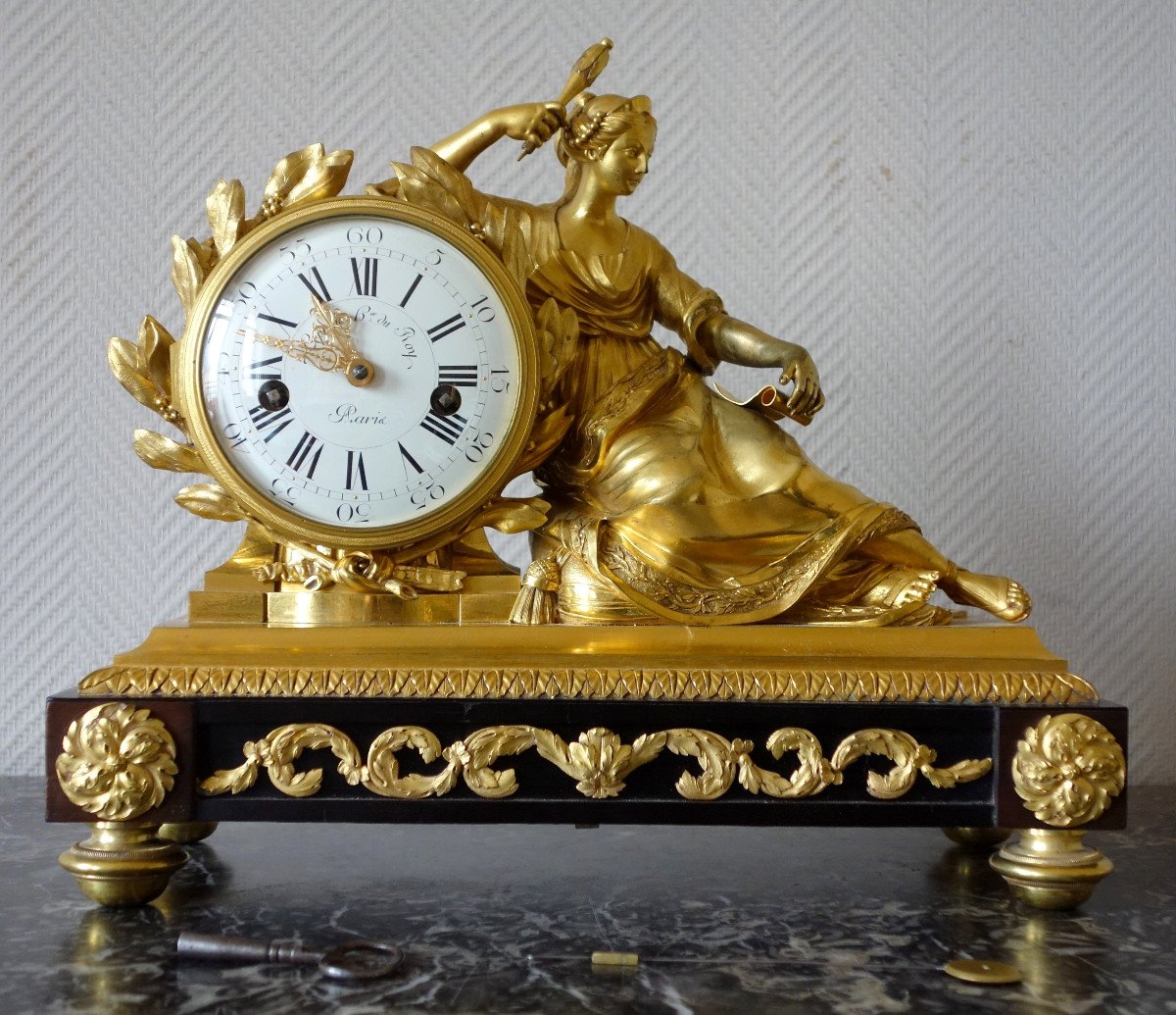 Lepeaute Horloger Du Roi - Greek Style Clock Under Study & Au Temps - Louis XV Period - Ca 1770