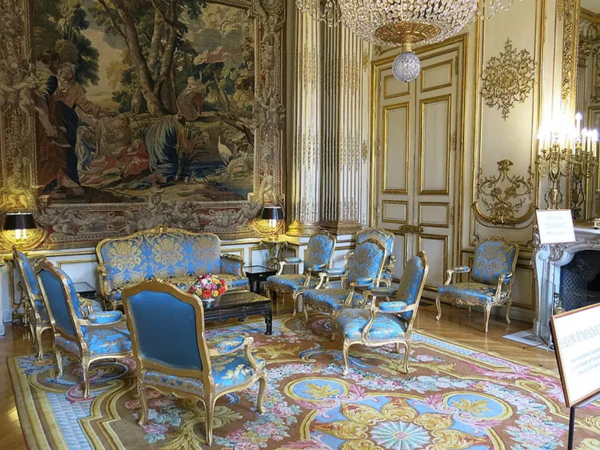 Suite Of 4 Louis XV Gilded Wood Chairs Stamped Of Meunier - Elysée Palace Style-photo-8