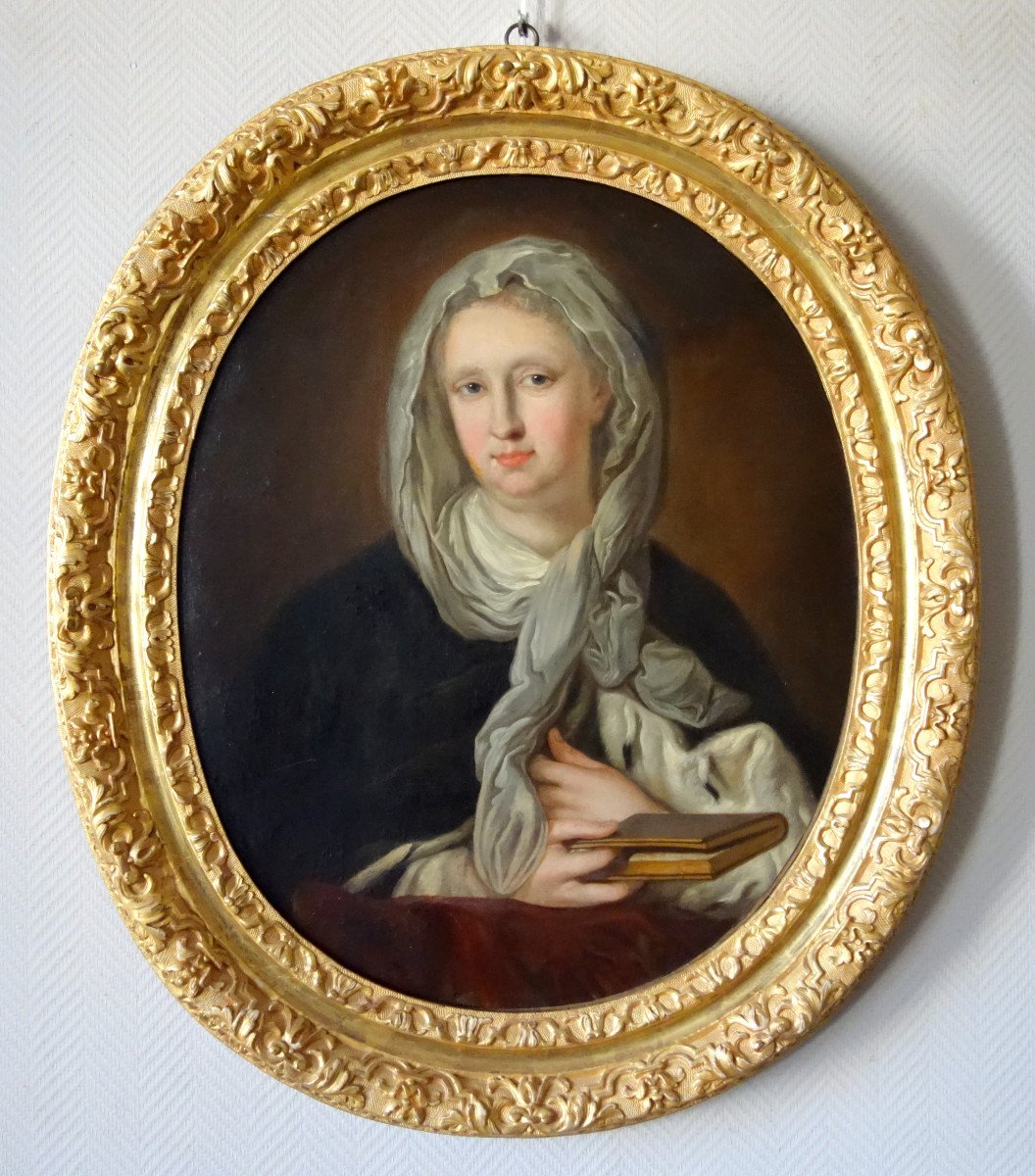 Ecole Française Du 18e Siècle, Portrait De la Princesse Marie Victoire De Savoie - Carignan HST