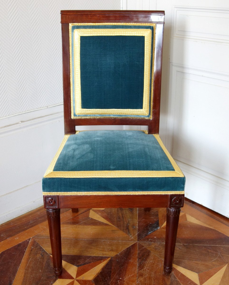 Mahogany Empire Chair From The Chateau De Compiegne And The Elysée Palace-photo-2