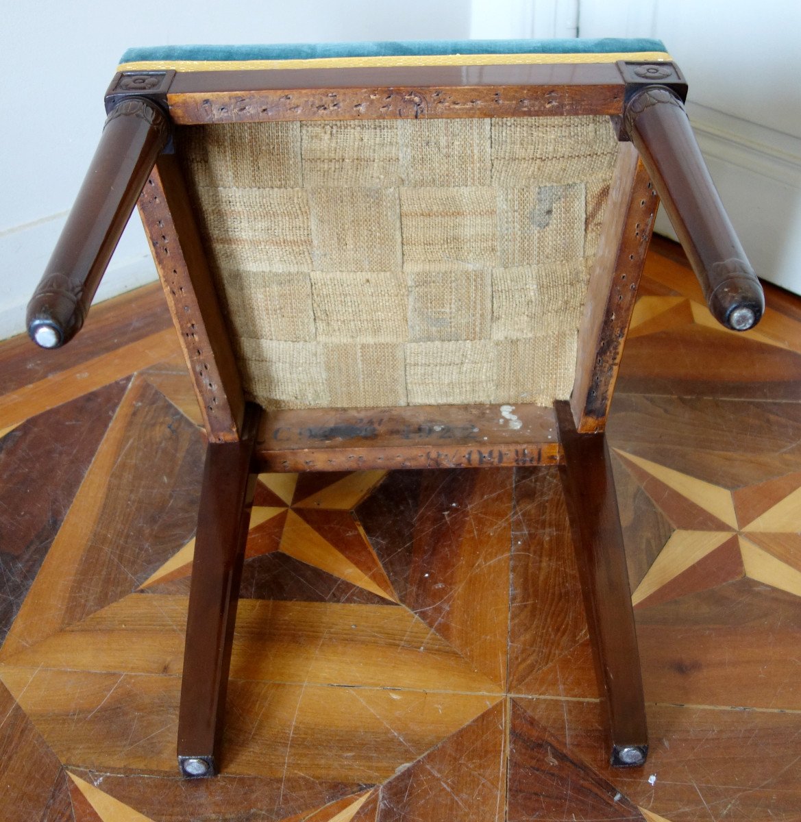 Mahogany Empire Chair From The Chateau De Compiegne And The Elysée Palace-photo-3