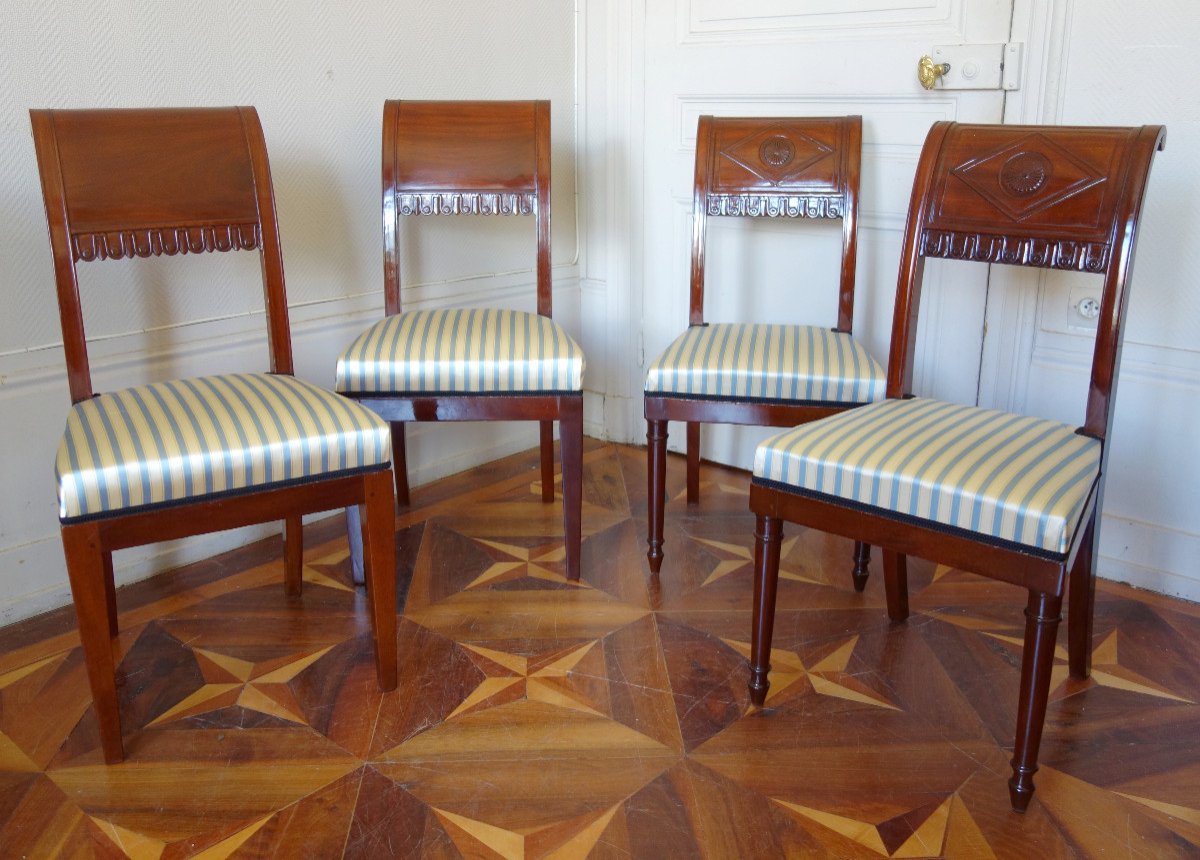 Pair Of Mahogany Chairs Attributed To Jacob, Late 18th Century-photo-6