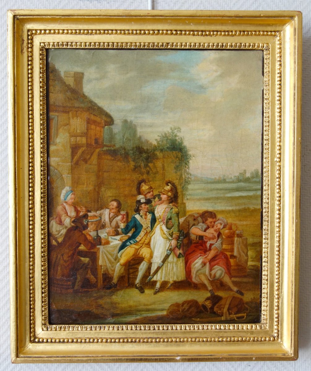 18th Century French School, Picturesque Scene At The Inn Circa 1780