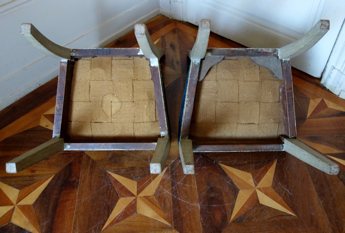 Jacob Frères, Tuileries Palace: Pair Of Consulate Period Chairs-photo-3
