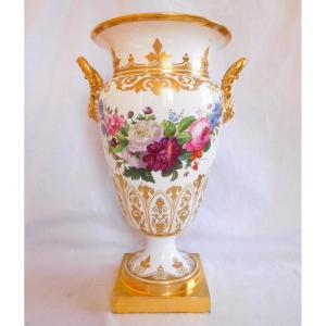 Manufacture Honoré - Très Grand Vases Medicis En Porcelaine 47cm - époque Restauration