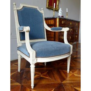 Martin Nicolas Delaporte - Fauteuil à La Reine ou de bureau d'époque Louis XVI