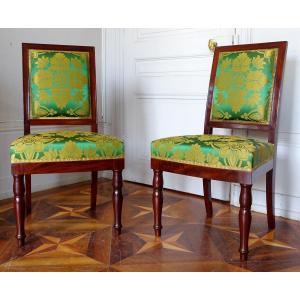 Pair Of Royal Chairs By Jacob At Chateau d'Eu - Empire Period Restoration Stamp