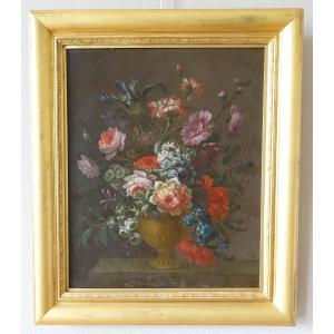 Ecole Française Du XIXe Siècle : Tableau De Fleurs Vers 1800 - 80.2cm x 67.7cm