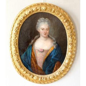 Ecole Française Du 18e Siècle, Portrait De Princesse Du Sang, d'époque Louis XIV Circa 1700