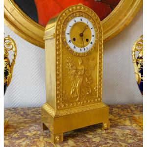 Empire Period Ormolu Clock, Allegory Of Spring - 35.5cm