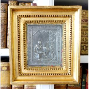 Pierre-joseph Lorthior, Miniature Sur Etain d'époque Empire - Signée Et Datée 1805 - 20x22cm 