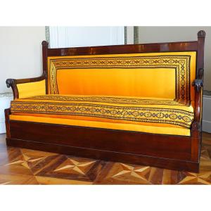 Canapé Sofa à La Turque En Acajou d'époque Consulat Empire  Attribué à Jacob Frères