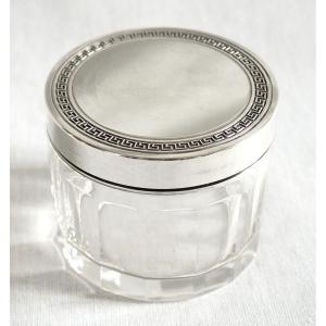   Boîte à Boutons De Manchettes - Argent Massif & Cristal De Baccarat, Poinçon Minerve