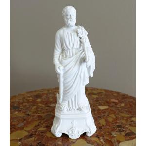 Saint Joseph - statue en biscuit de porcelaine d'époque début 19e siècle