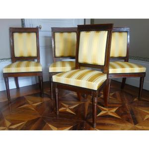 Set Of 4 Empire Period Mahogany Audience Chairs, Similar To The Work Of Marcion