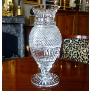   Spectacular Baccarat Crystal Vase, Empire Style, Eurydice Pattern  - 35cm