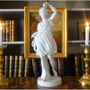 Large Neoclassical Antique Porcelain Biscuit Statue: Ceres, Allegory Of Summer, 52cm