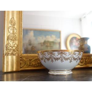   White And Gold Paris Porcelain Biscuit Bowl - Directoire Period, Late 18th Century